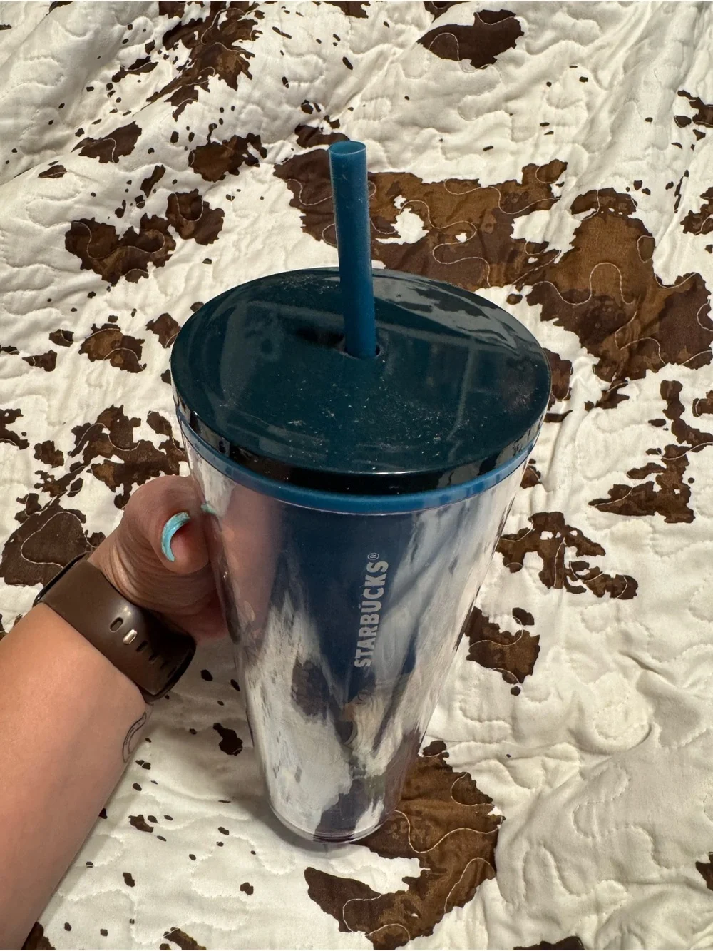 Starbucks blue holographic siren tumbler